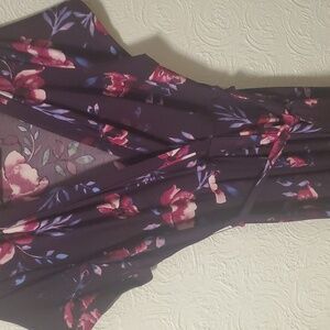 Torrid Purple Floral Wrap Dress